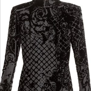 Silk- blend black velvet top